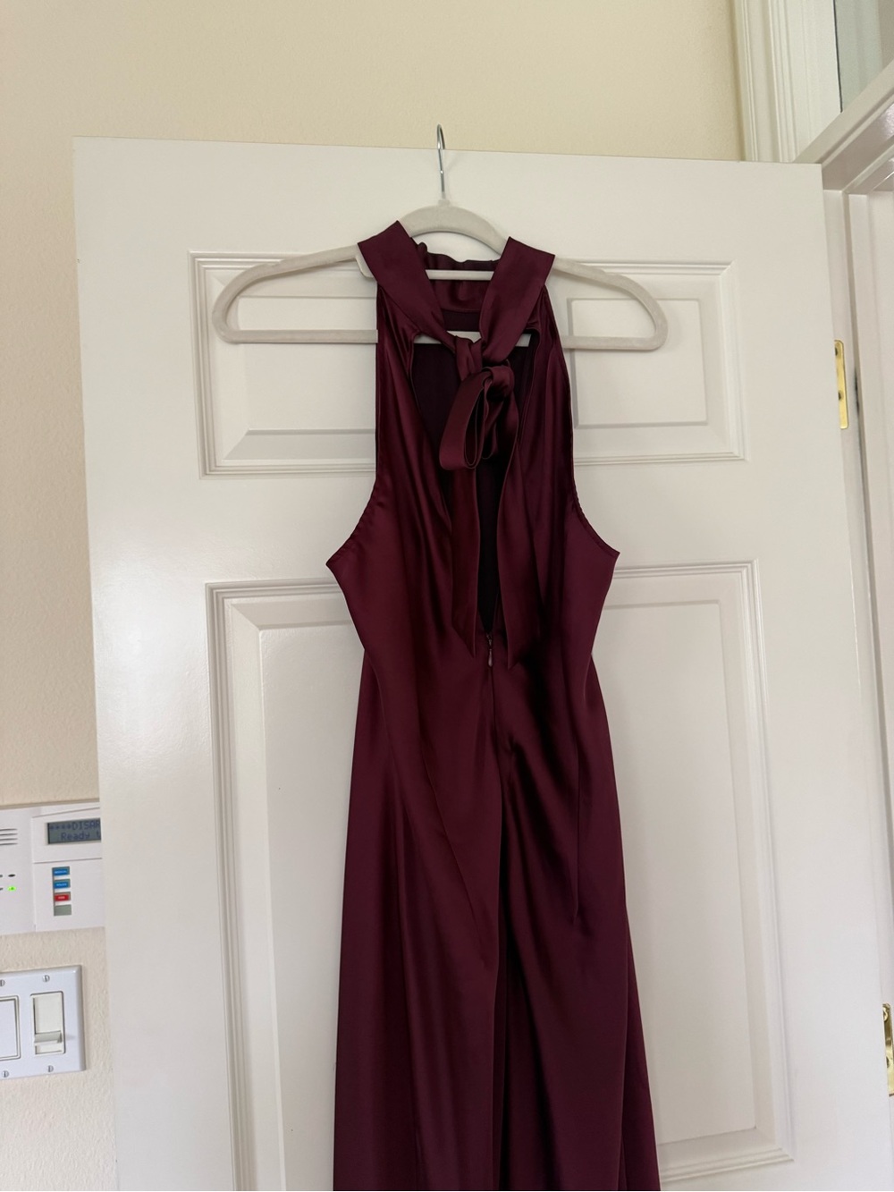 Steve Madden One-Shoulder Tie-Neck Dress in Burgundy